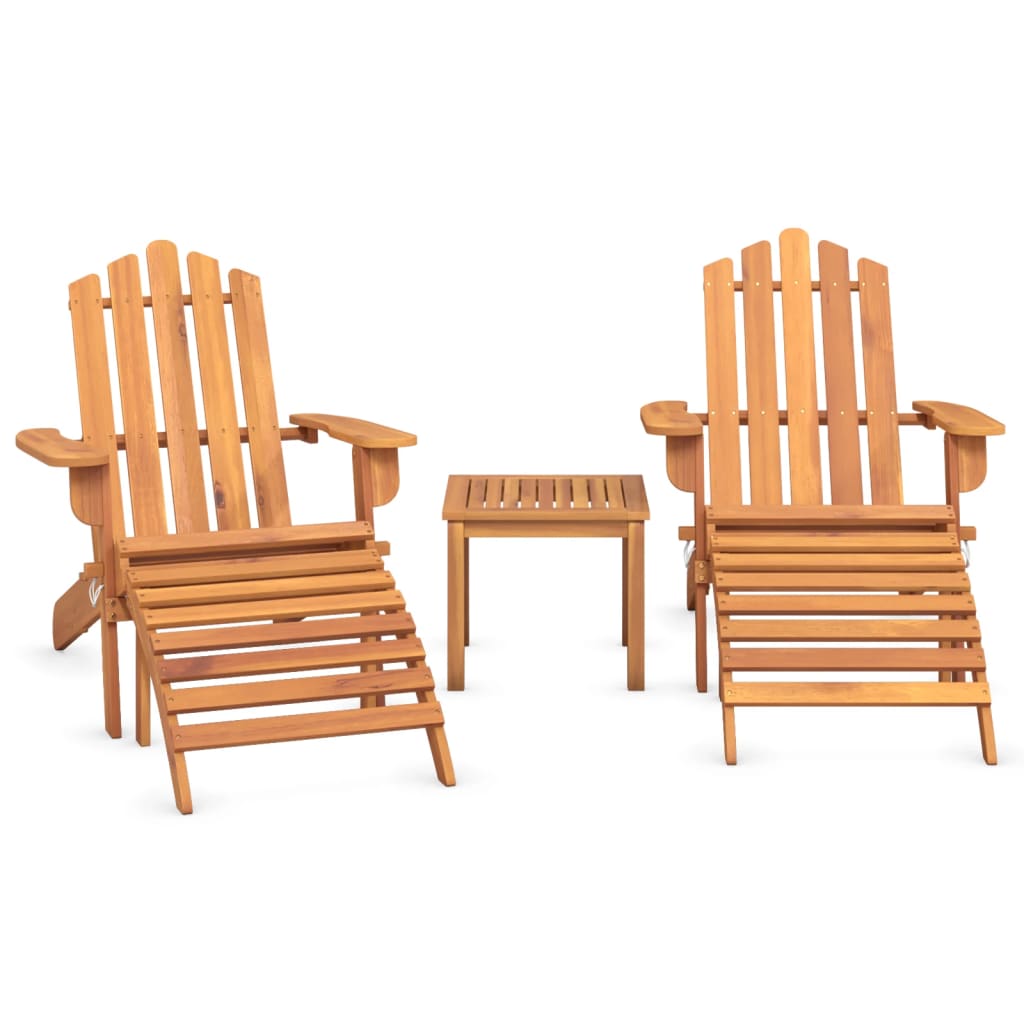 Set mobilier de grădină Adirondack, 3 piese, lemn masiv acacia