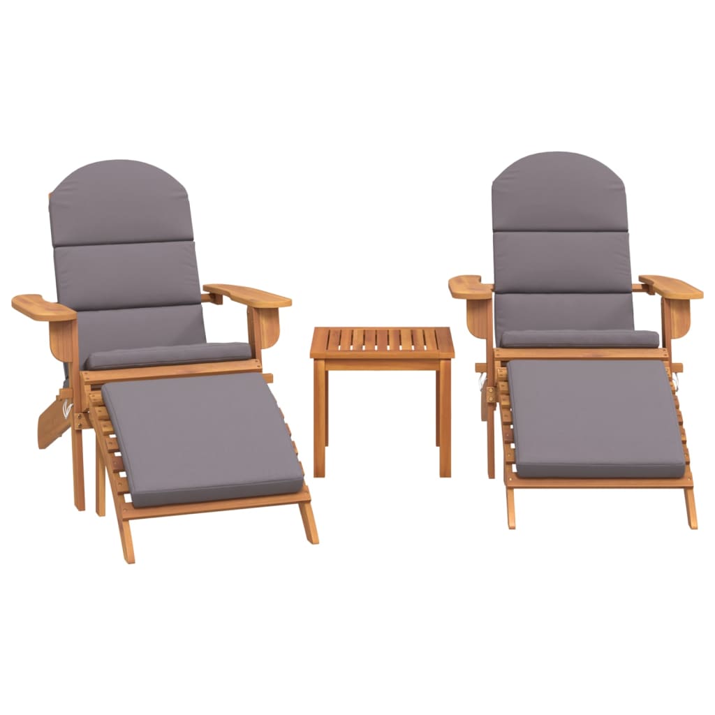 vidaXL 3-delige Loungeset Adirondack massief acaciahout afbeelding