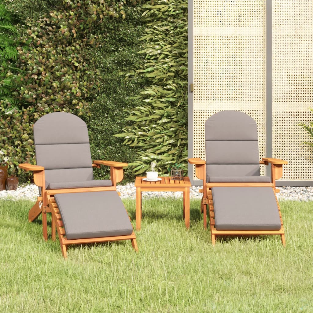 Set mobilier de grădină Adirondack, 3 piese, lemn masiv acacia