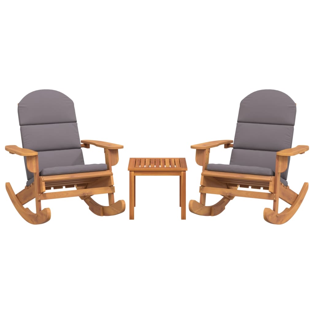 imagem de vidaXL 3 pcs conjunto lounge de jardim Adirondack acácia maciça4