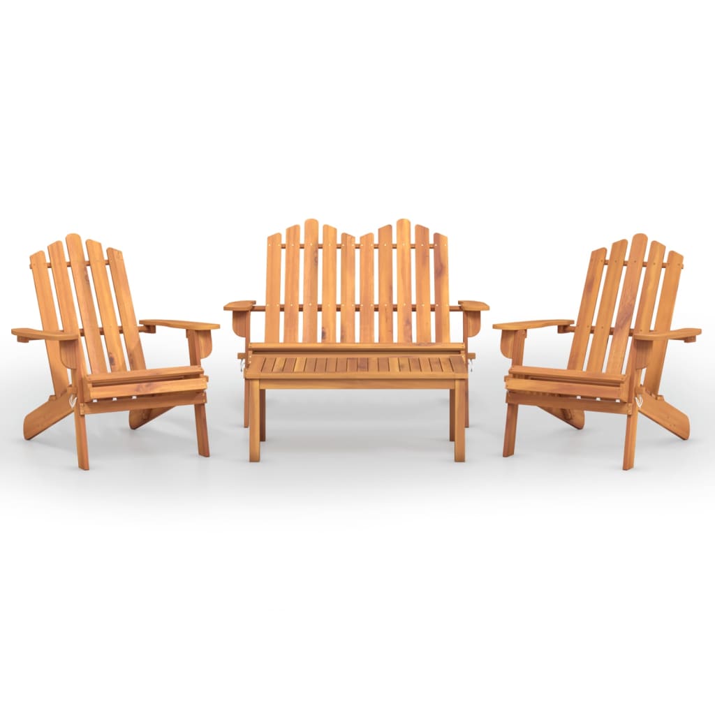 VidaXL 4 Piece Adirondack Garden Lounge Set Solid Wood Acacia