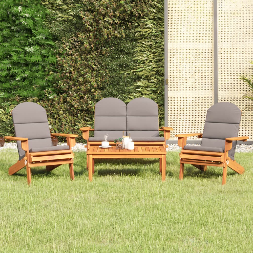 vidaXL Set mobilier de grădină Adirondack, 4 piese, lemn masiv acacia