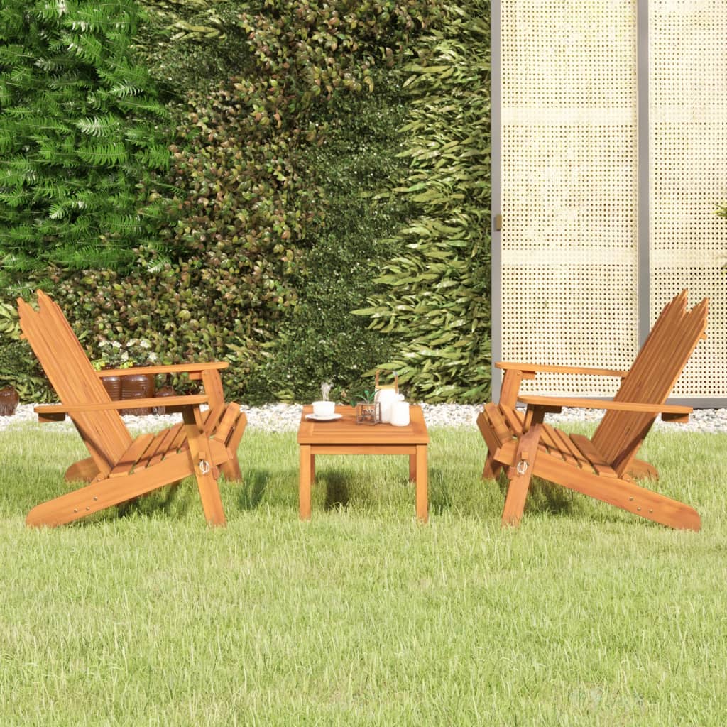 vidaXL Set mobilier de grădină Adirondack, 3 piese, lemn masiv acacia