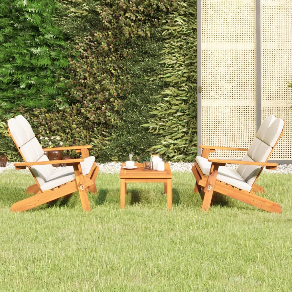 vidaXL Set mobilier de grădină Adirondack, 3 piese, lemn masiv acacia