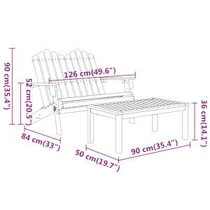 5dílná sada zahradního nábytku Adirondack masivní akácie - obrázek 9