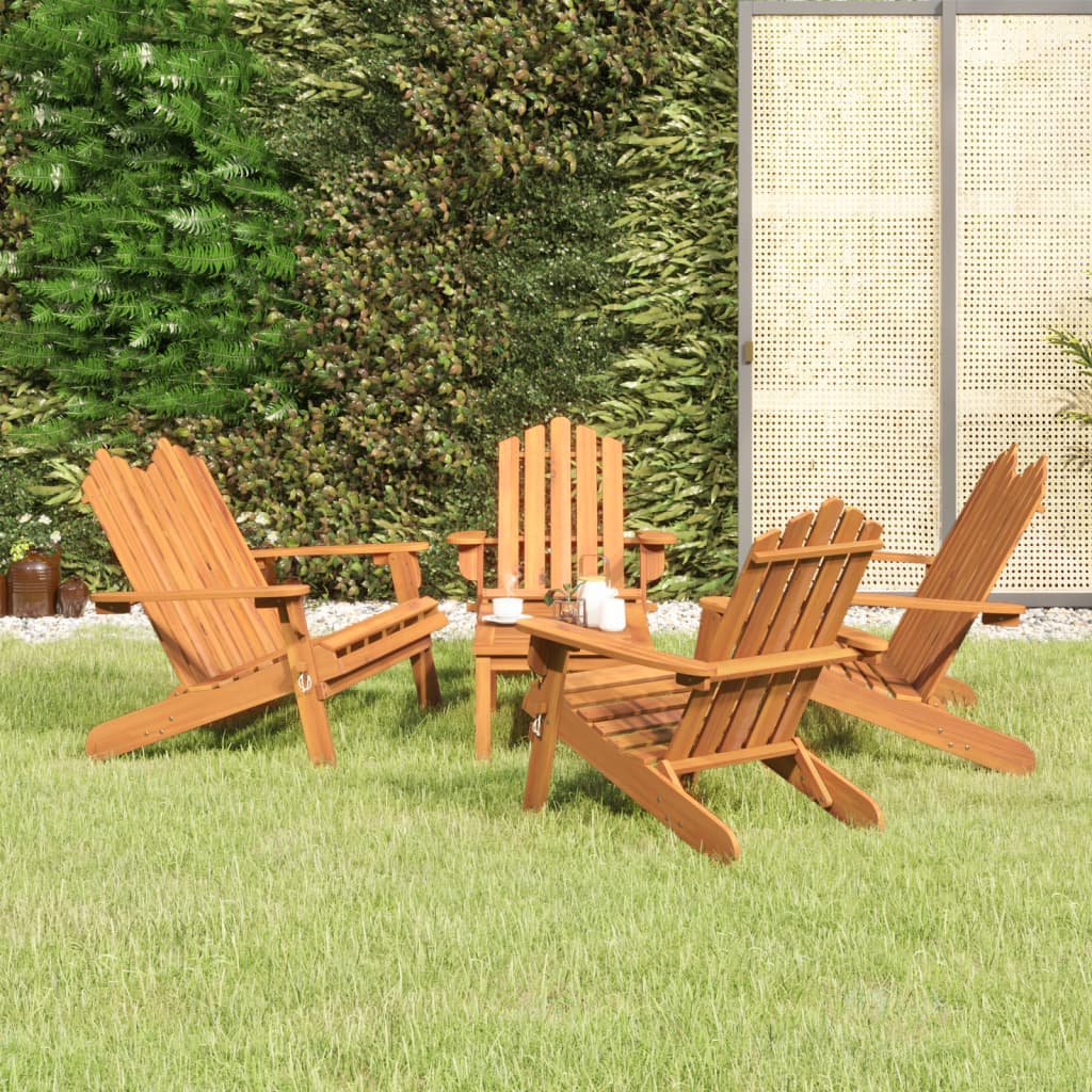 vidaXL Set mobilier de grădină Adirondack, 5 piese, lemn masiv acacia