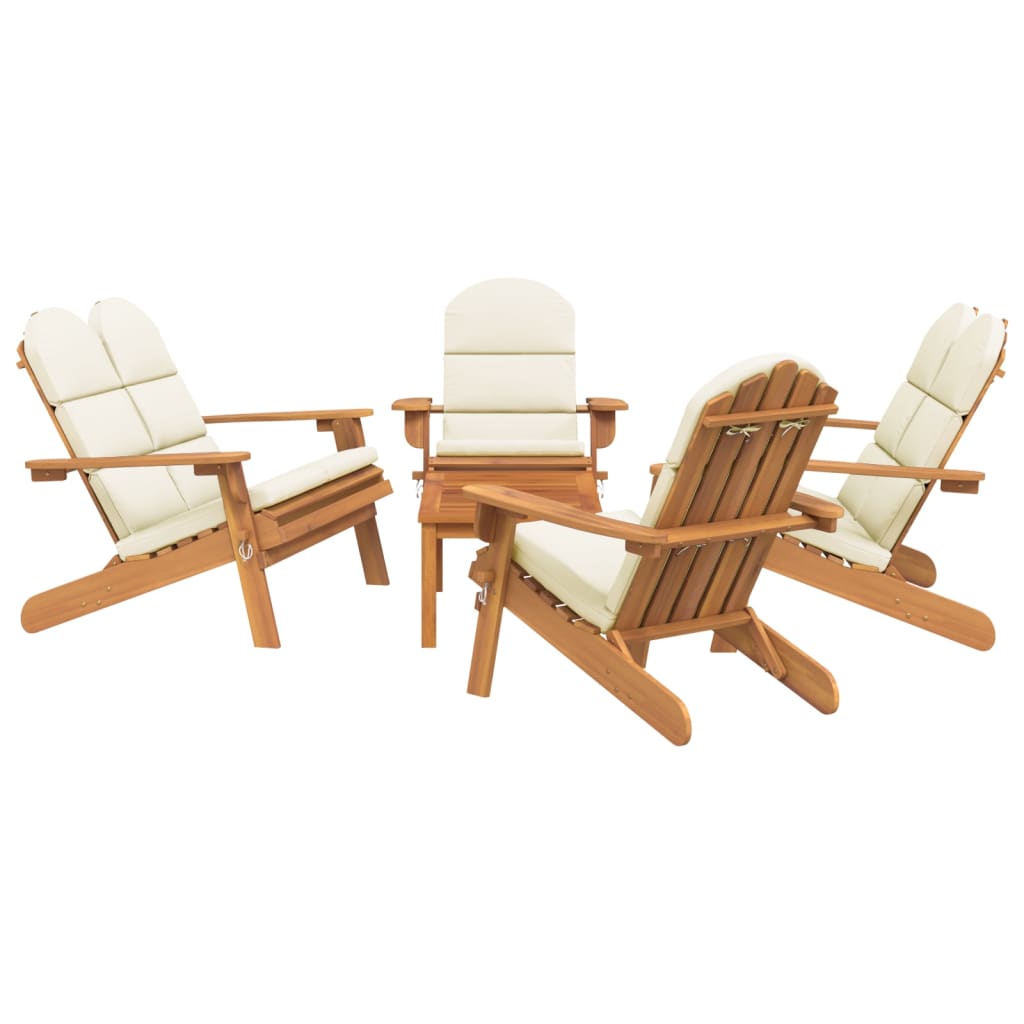 vidaXL 5-delige Loungeset Adirondack massief acaciahout afbeelding