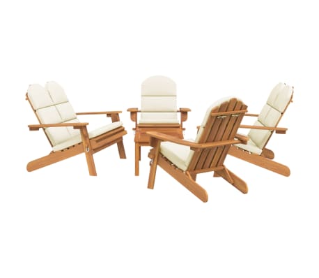 vidaXL Ensemble de salon de jardin Adirondack 5 pcs bois acacia solide