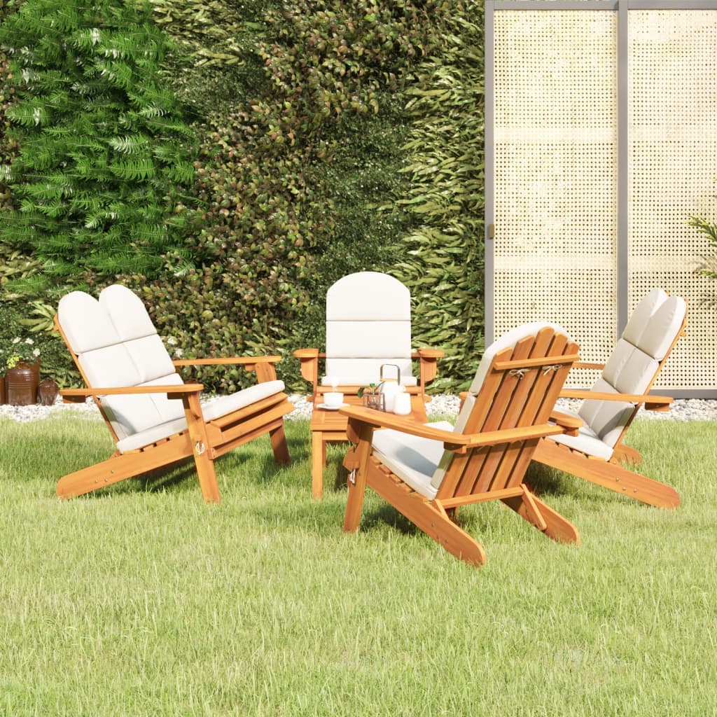 vidaXL Ensemble de salon de jardin Adirondack 5 pcs bois acacia solide