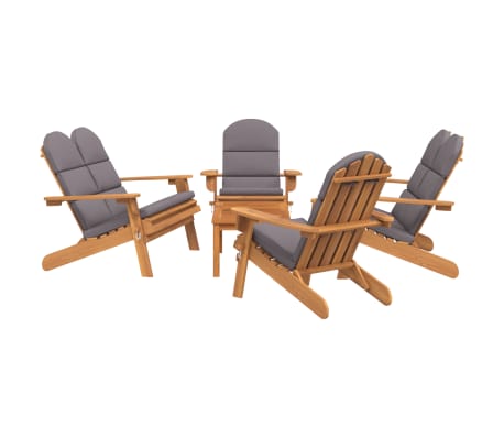 vidaXL 5-dijelna vrtna garnitura Adirondack od masivnog drva bagrema