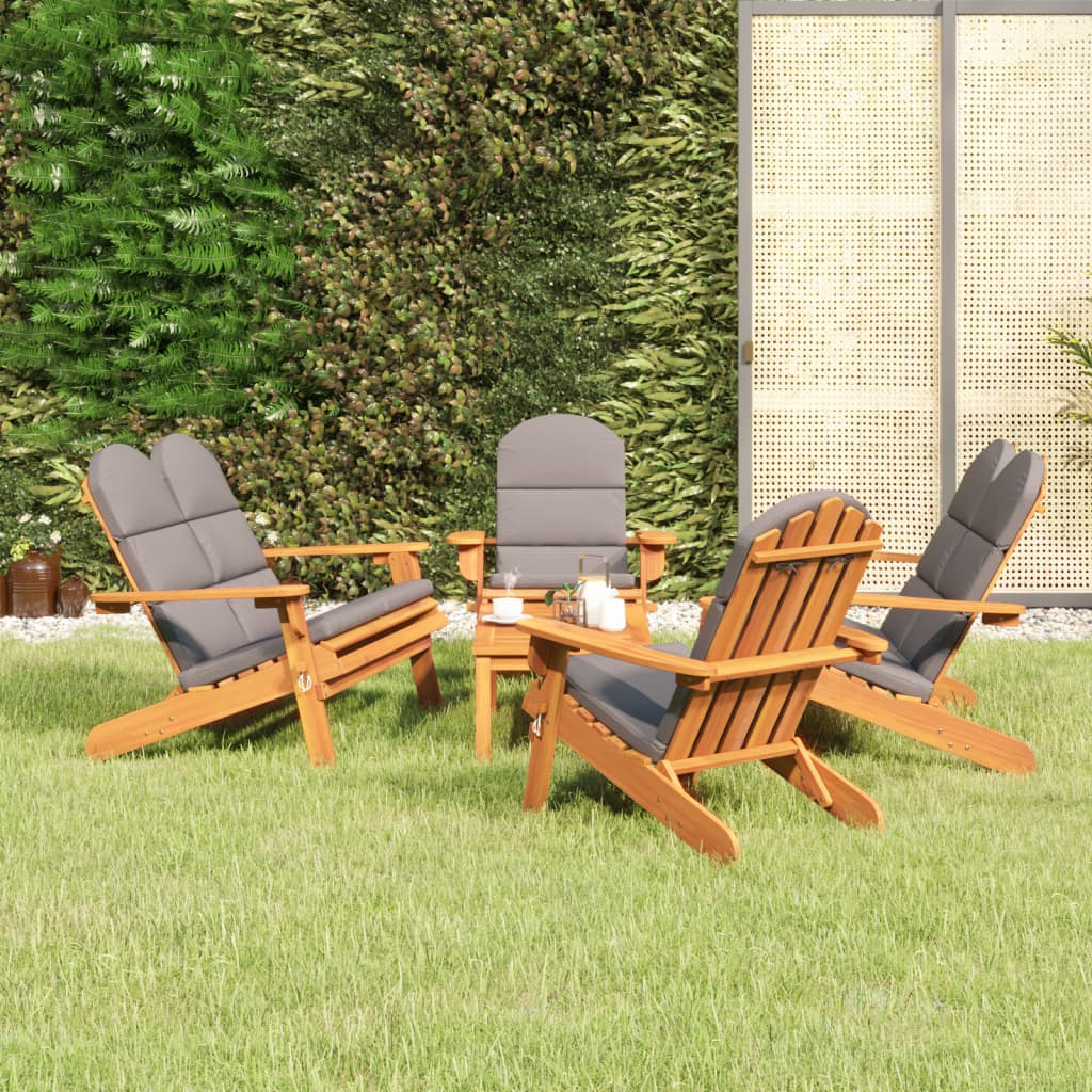 vidaXL 5-tlg. Garten-Lounge-Set Adirondack Massivholz Akazie