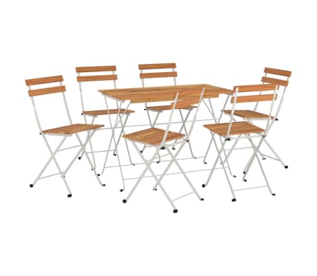 vidaXL Ensemble de bistro pliable 7 pcs bois d'acacia solide et acier