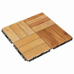 vidaXL Terrassefliser 30 stk 30x30 cm heltre teak