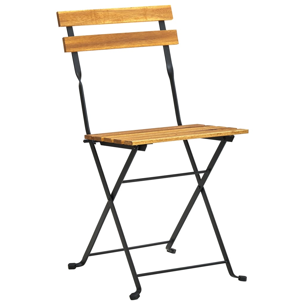 vidaXL Tuinstoelen inklapbaar 8 st staal en massief acaciahout afbeelding