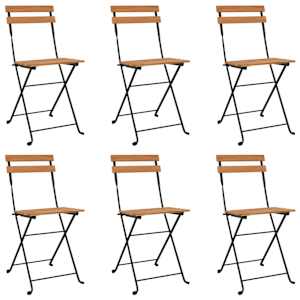 Skládací bistro židle 6 ks masivní teakové dřevo a ocel - obrázek 2