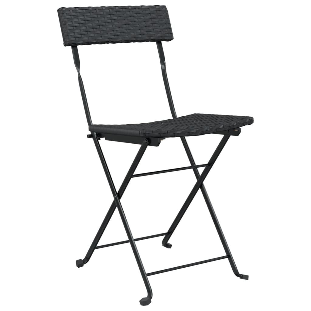 Thumbnail - vidaXL Bistrostühle 8 Stk. Klappbar Schwarz Poly Rattan und Stahl