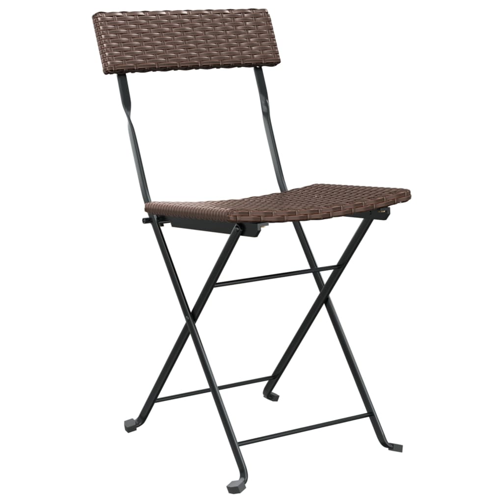 vidaXL Bistrostoelen 8 st inklapbaar poly rattan en staal bruin afbeelding