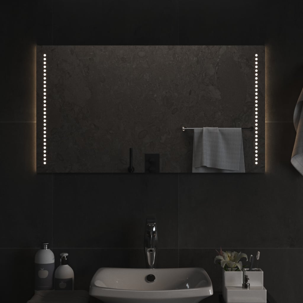 vidaXL badeværelsesspejl med LED-lys 50x90 cm