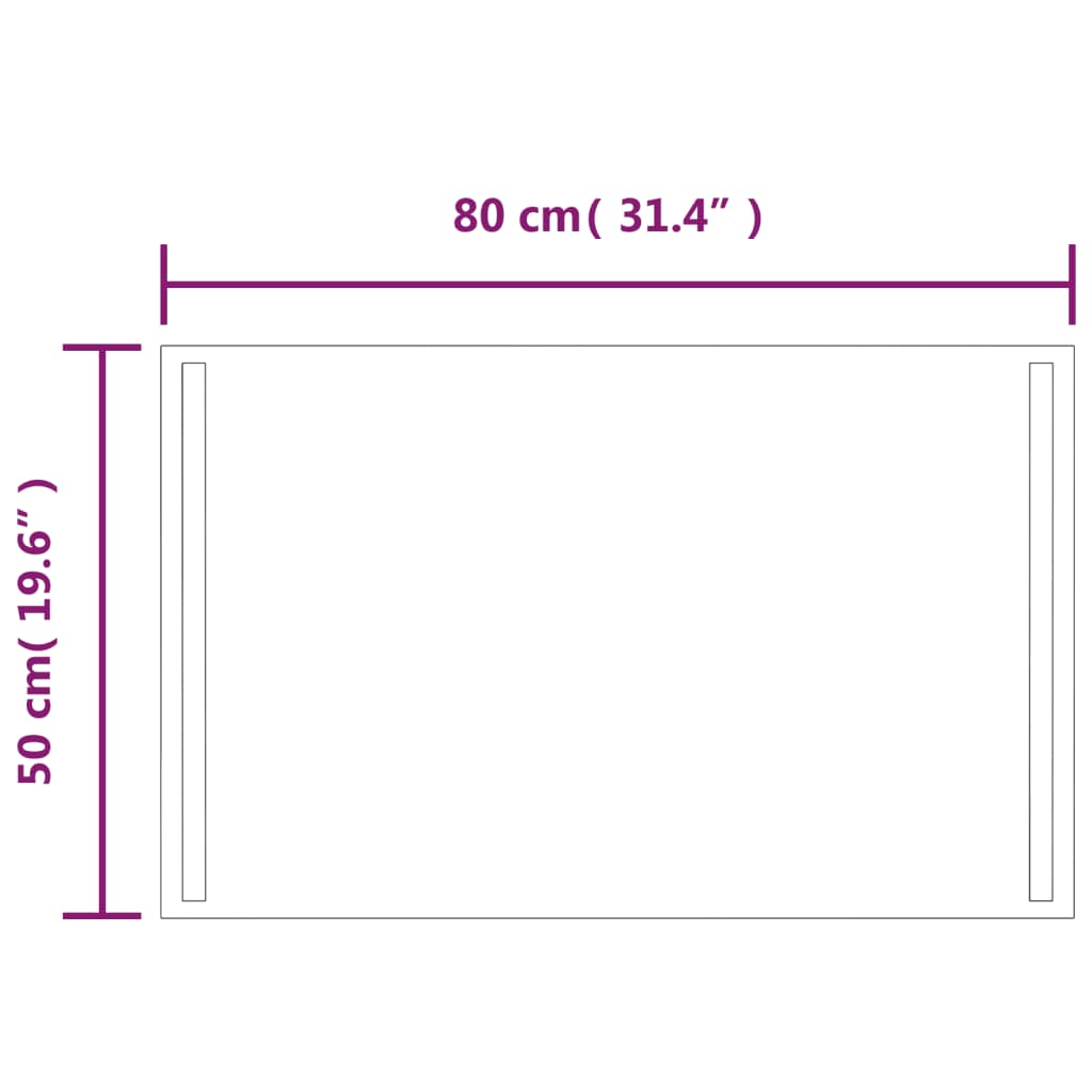 Vannitoa LED-peegel 50x80 cm (laos)
