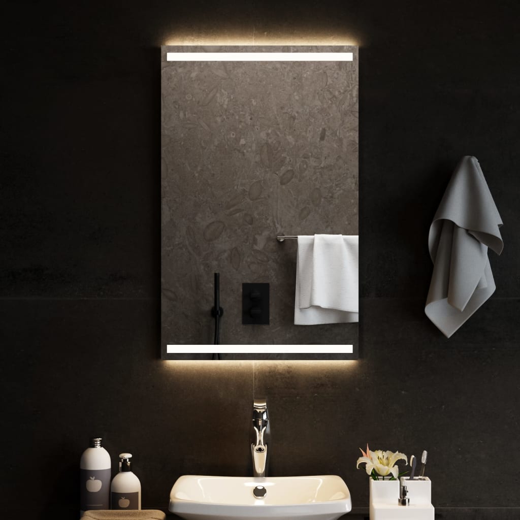 vidaXL Badkamerspiegel LED 50x80 cm Transparent