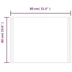 Koupelnové zrcadlo s LED osvětlením 60 x 80 cm - obrázek 5