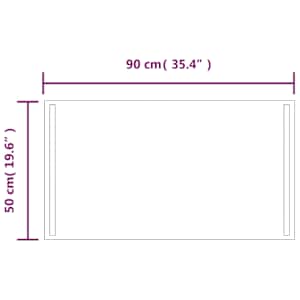 Koupelnové zrcadlo s LED osvětlením 50 x 90 cm - obrázek 5