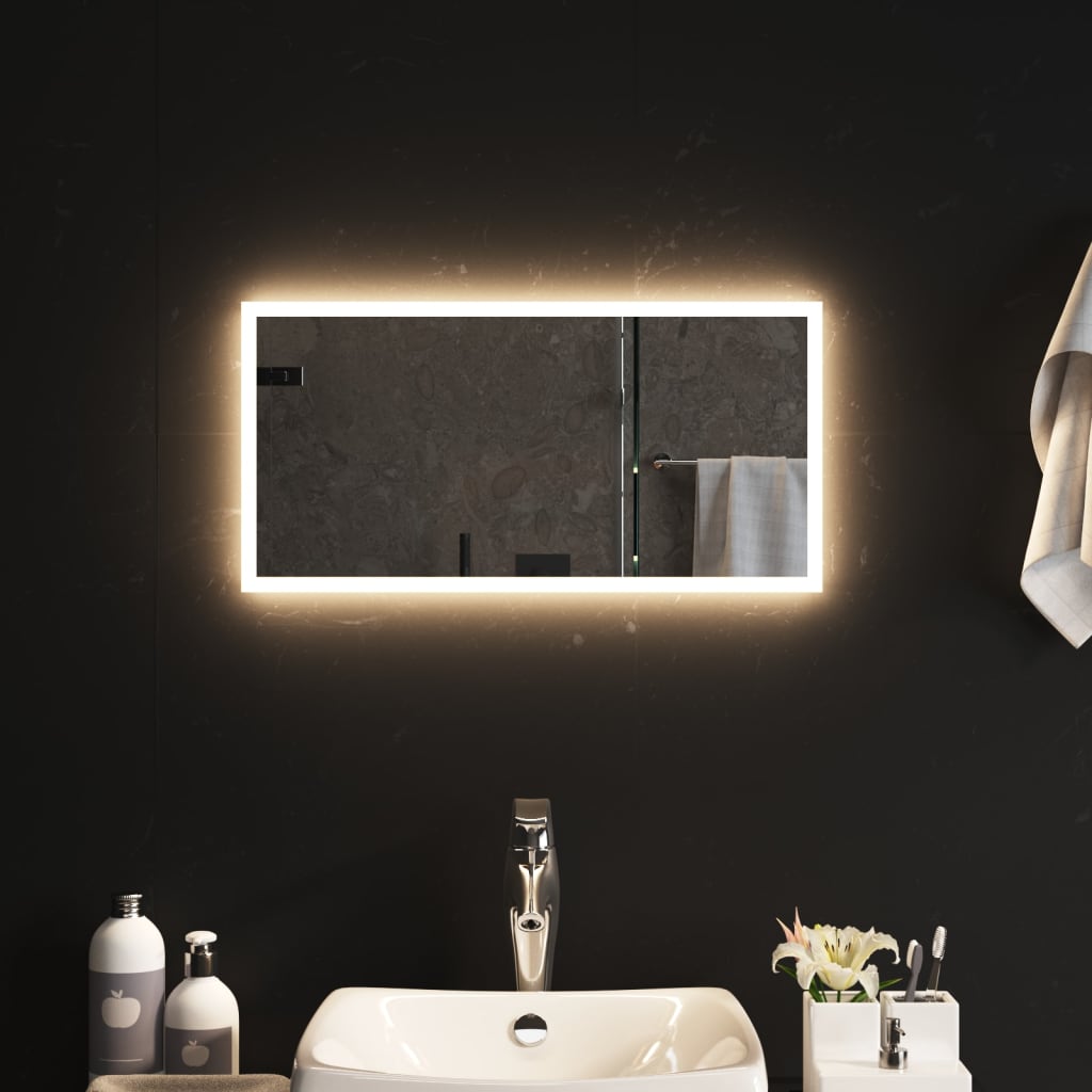 vidaXL badeværelsesspejl med LED-lys 30x60 cm