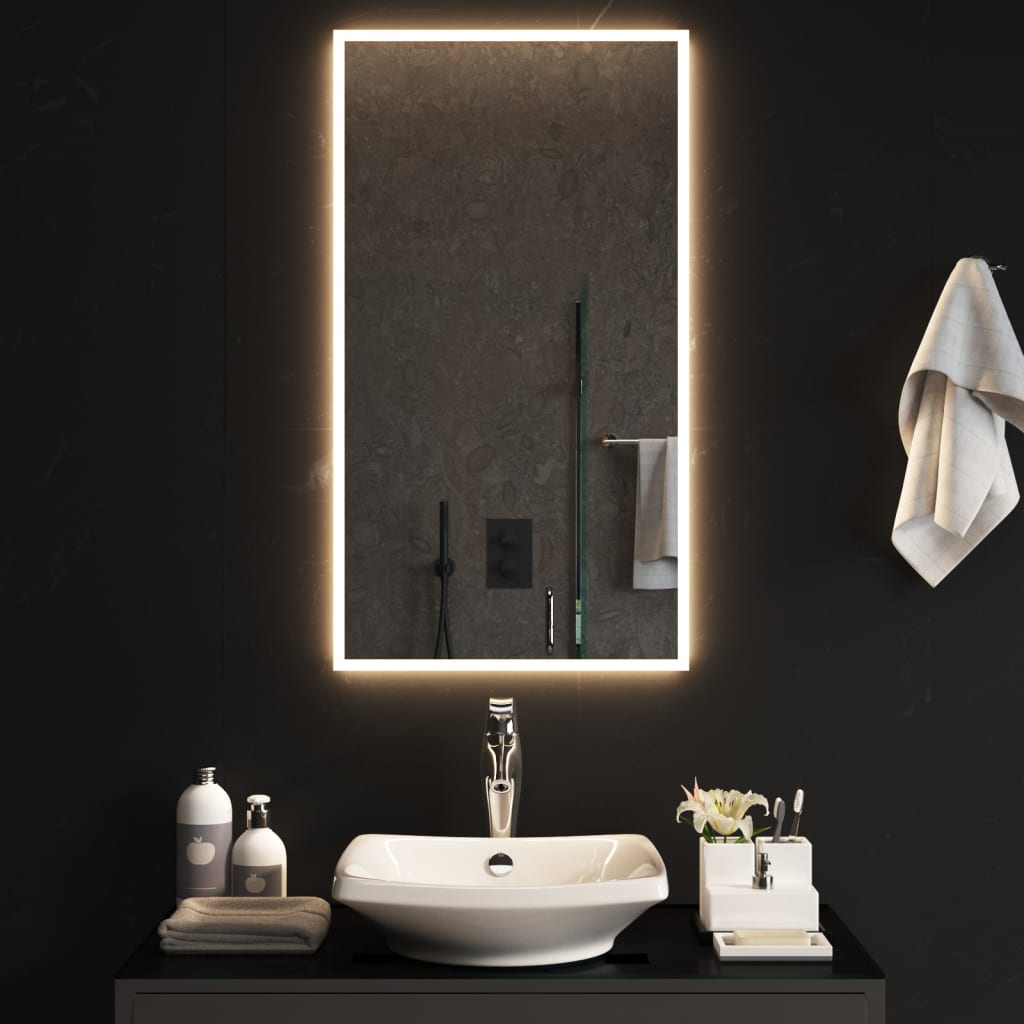 vidaXL Specchio da Bagno con Luci LED 50x90 cm