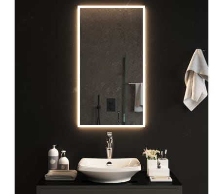 vidaXL Specchio da Bagno con Luci LED 50x90 cm