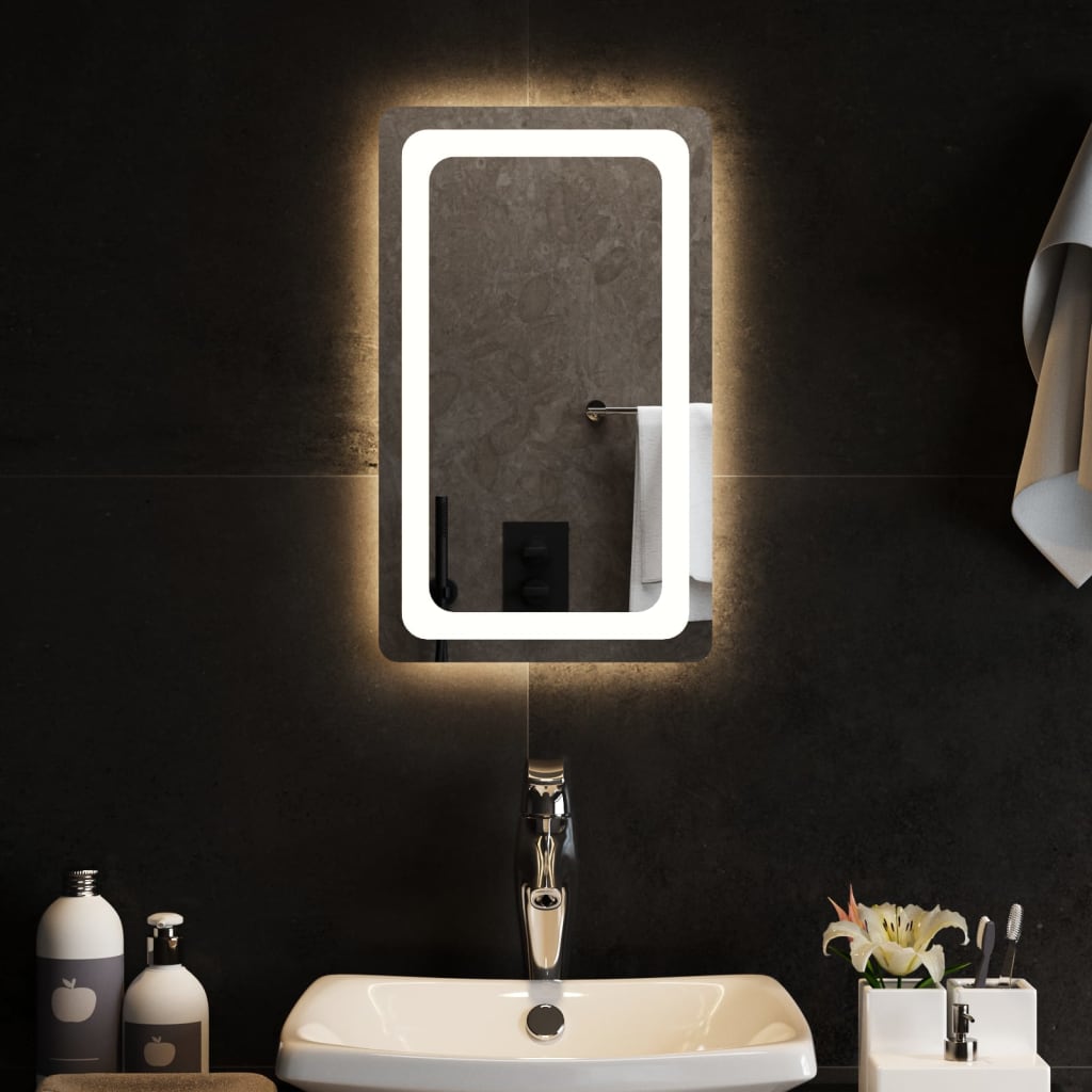vidaXL badeværelsesspejl med LED-lys 30x50 cm