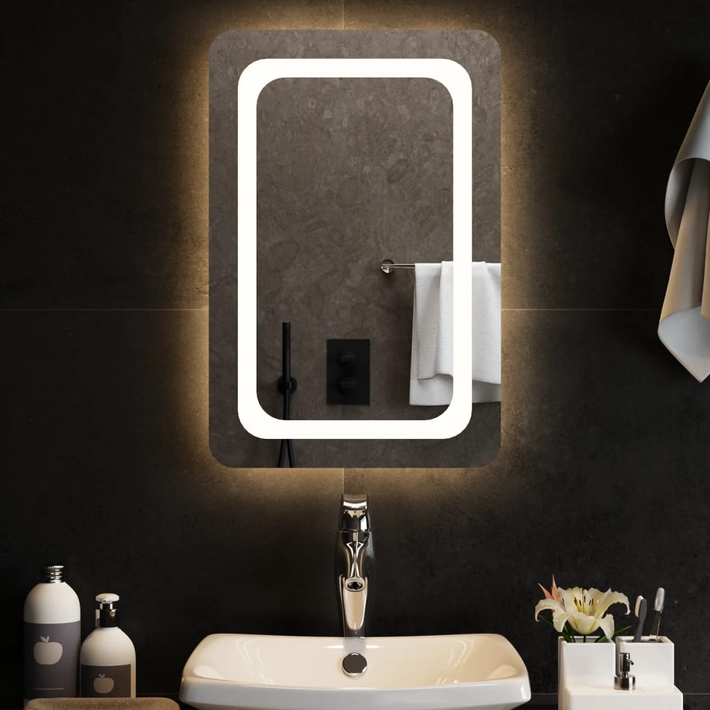 vidaXL badeværelsesspejl med LED-lys 40x60 cm