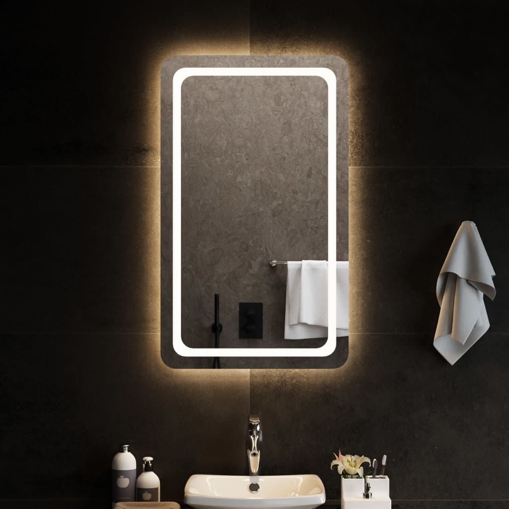 vidaXL badeværelsesspejl med LED-lys 60x100 cm