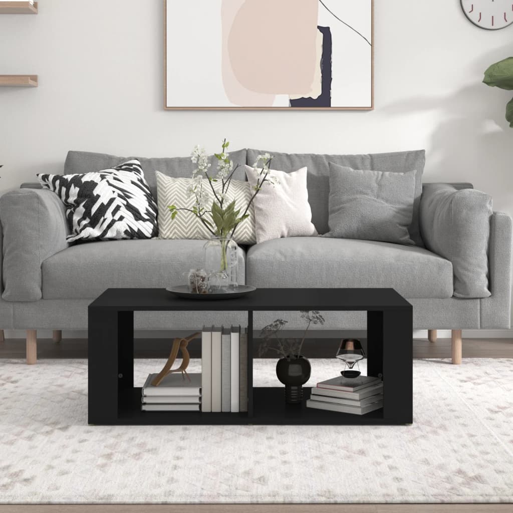 Kavos staliukas, juodos spalvos, 100x50x36m, apdirbta mediena | Stepinfit.lt