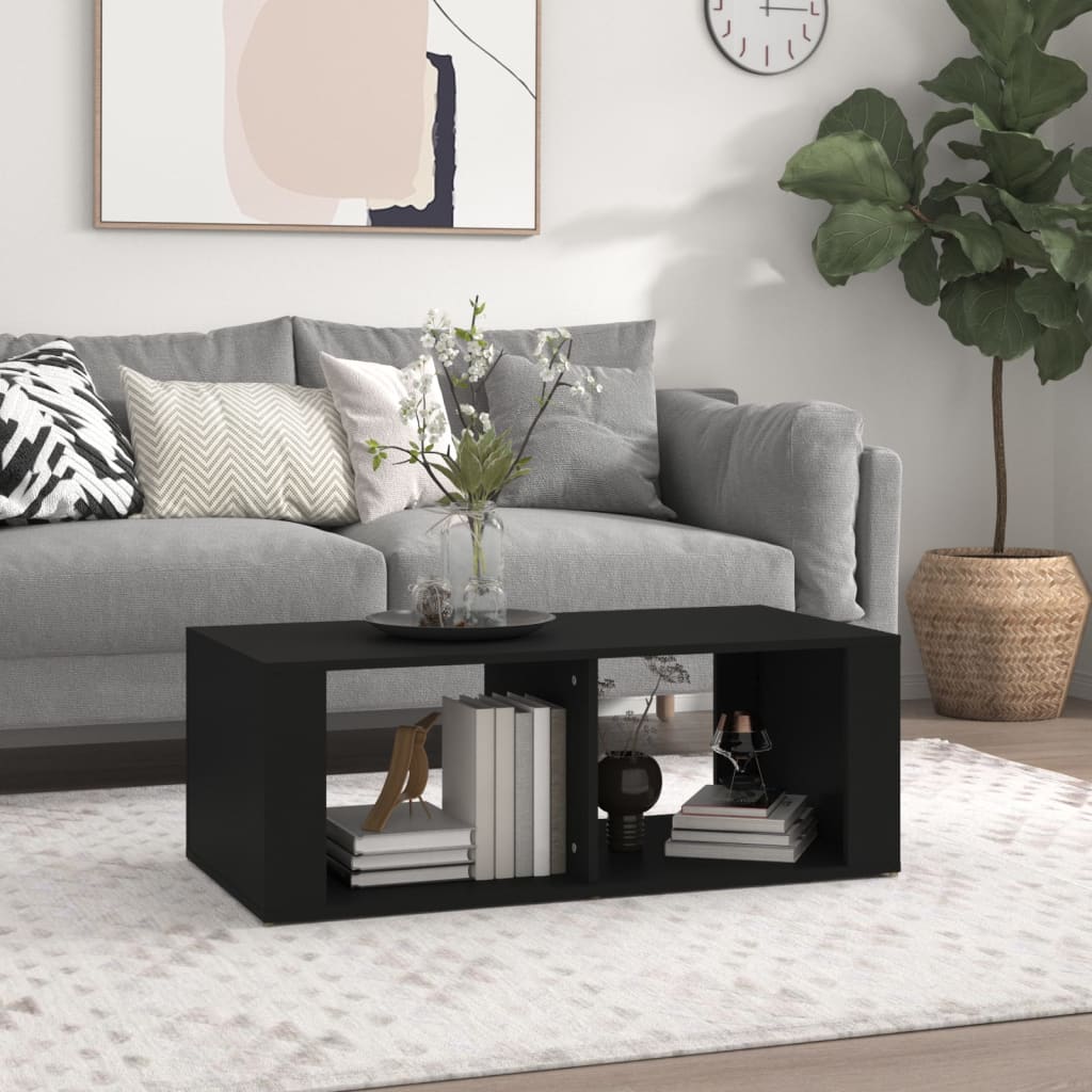 Photos - Coffee Table VidaXL  Black 100x50x36 cm Engineered Wood 