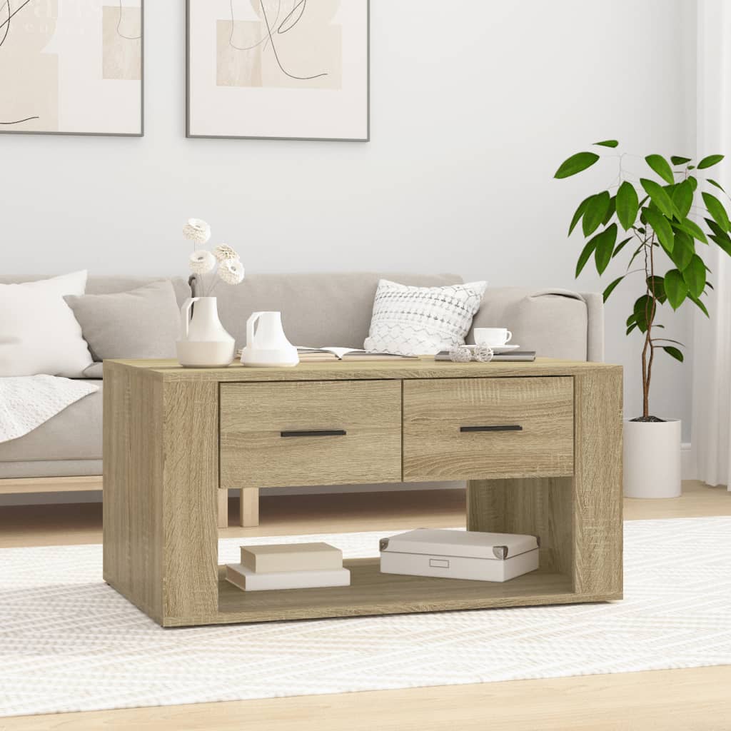 vidaXL Mesa de centro 80x50x40 cm derivados madeira carvalho sonoma
