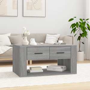 Klubska mizica siva sonoma 80x50x40 cm inženirski les