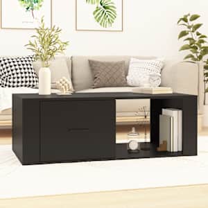 Klubska mizica črna 100x50,5x35 cm inženirski les