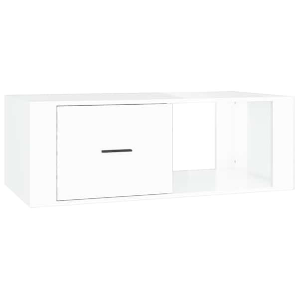vidaXL kohvilaud, k&otilde;rgl&auml;ikega valge, 100 x 50,5 x 35 cm, tehispuit