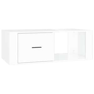 Konferenční stolek lesklý bílý 100x50,5x35 cm kompozitní dřevo - obrázek 2
