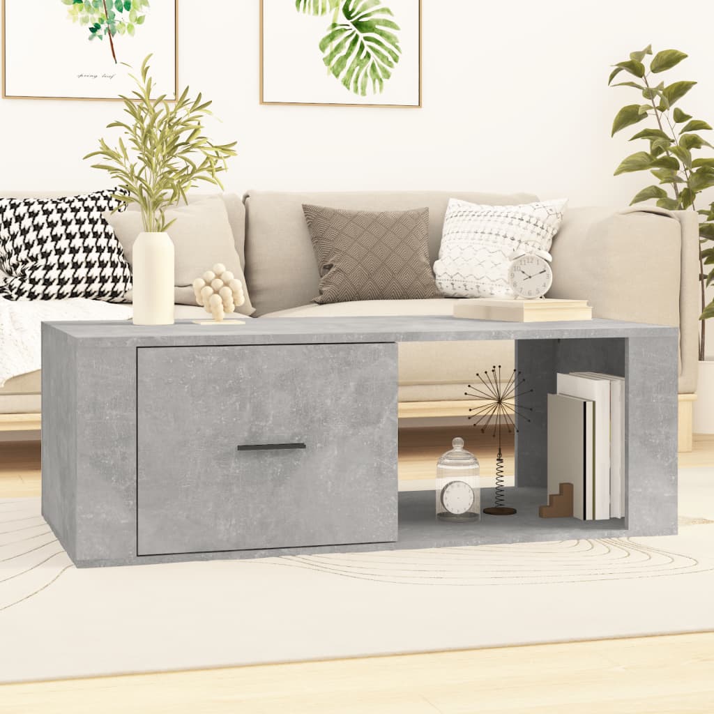 vida XL Couchtisch Betongrau 100x 50,5x 35 cm Holzwerkstoff