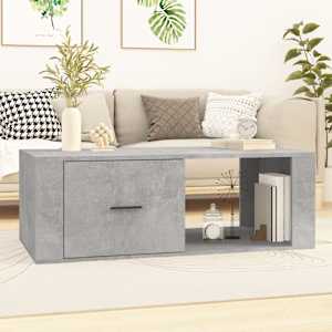 Klubska mizica betonsko siva 100x50,5x35 cm inženirski les