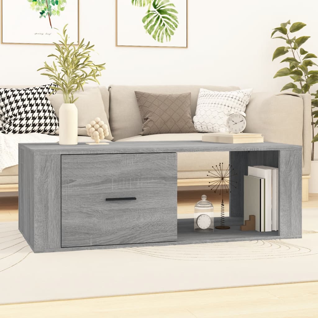 vidaXL sofabord 100x50,5x35 cm konstrueret træ grå sonoma-eg