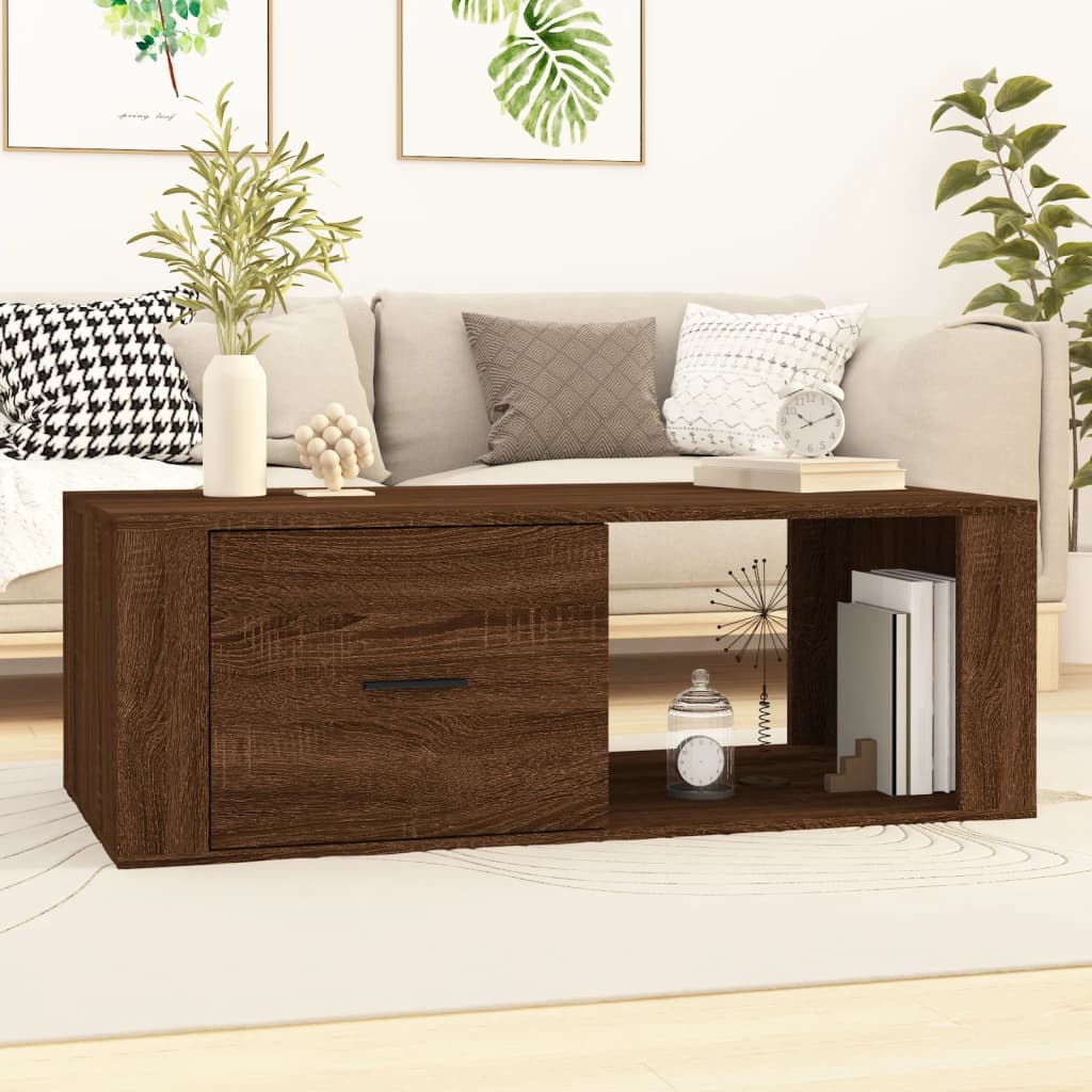 vida XL Couchtisch Braun Eichen-Optik 100x 50,5x 35 cm Holzwerkstoff