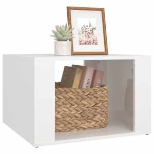 Noční stolek bílý s vysokým leskem 57x55x36 cm kompozitní dřevo - obrázek 4