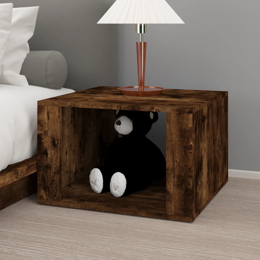 vidaXL Nachtkastje 57x55x36 cm bewerkt hout gerookt eikenkleurig afbeelding