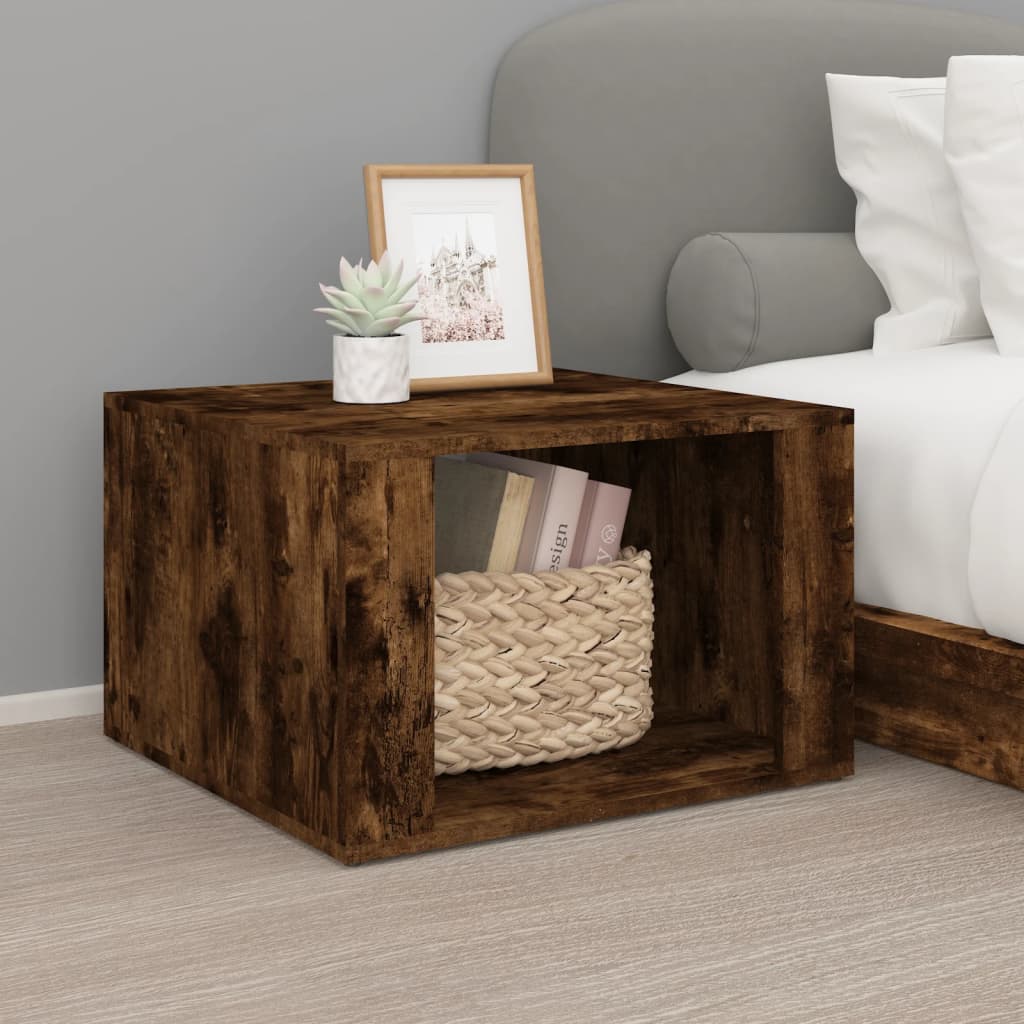 vidaXL Sängbord rökfärgad ek 57x55x36 cm konstruerat trä
