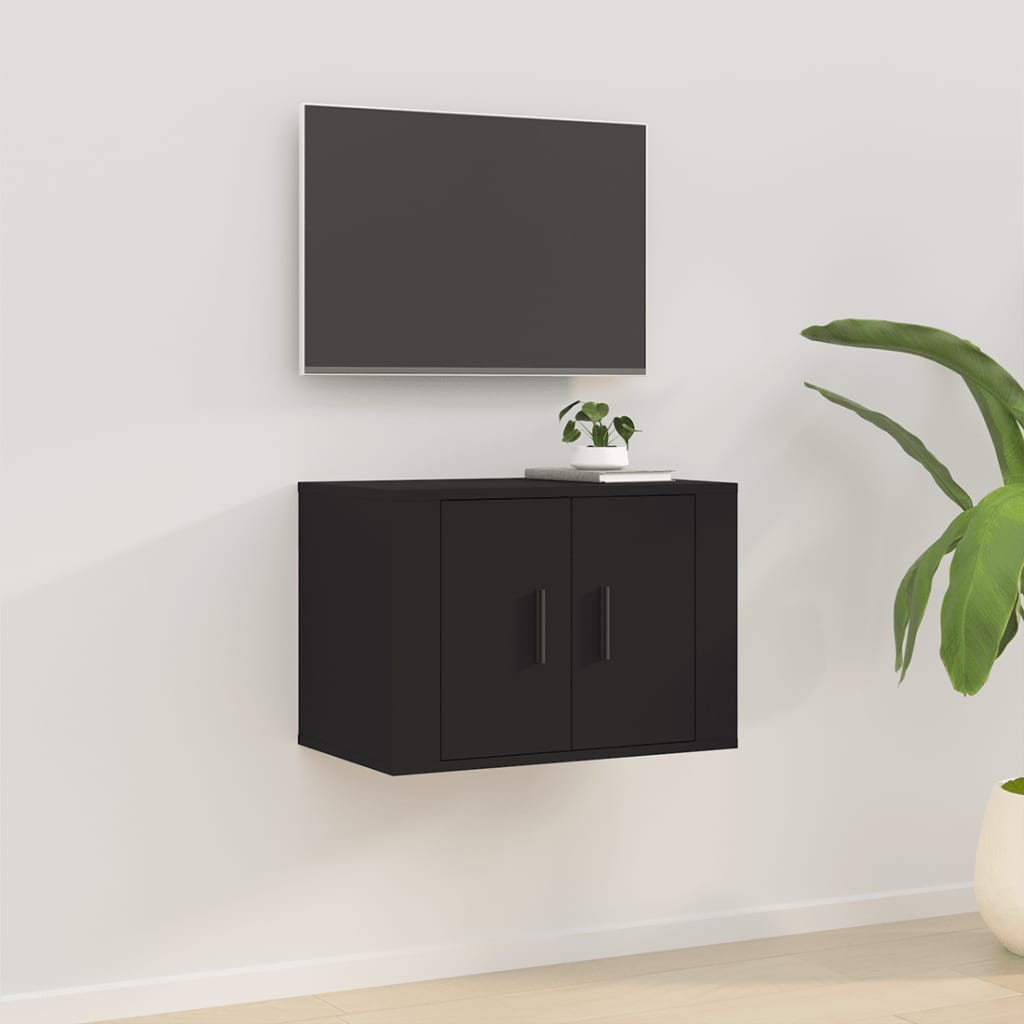 vidaXL Meuble TV mural Noir 57x34,5x40 cm