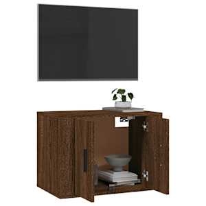 Nástěnná TV skříňka hnědý dub 57 x 34,5 x 40 cm - obrázek 5