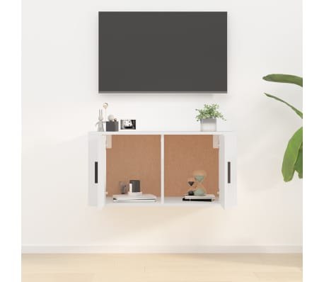 vidaXL Stenska TV omarica bela 80x34,5x40 cm