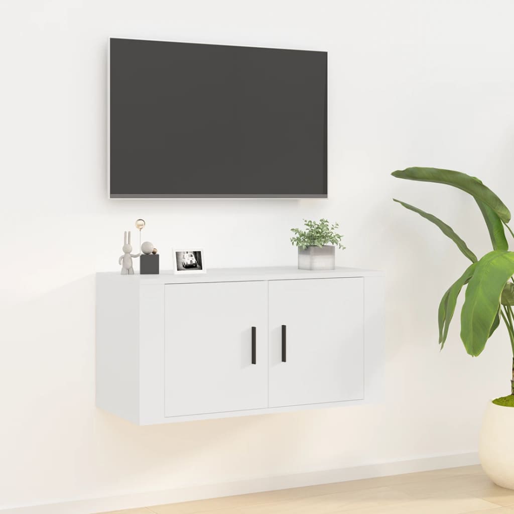 vidaXL Dulap TV cu montaj pe perete, alb, 80x34,5x40 cm